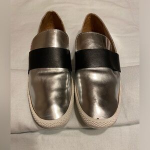 All Black Footwear metallic slip on sneakers